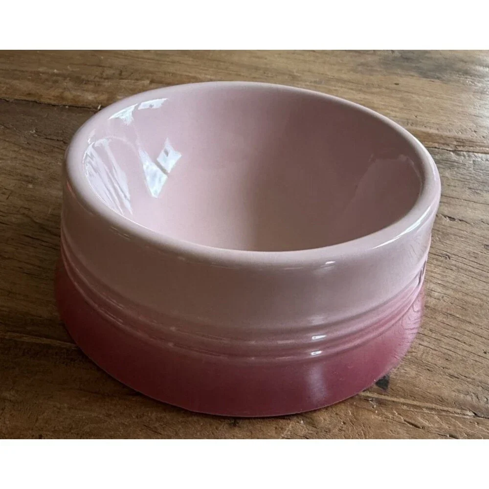 Le Creuset Stoneware Medium Feeding Bowl Pet Collection 18cm 450ml Pale Rose NEW